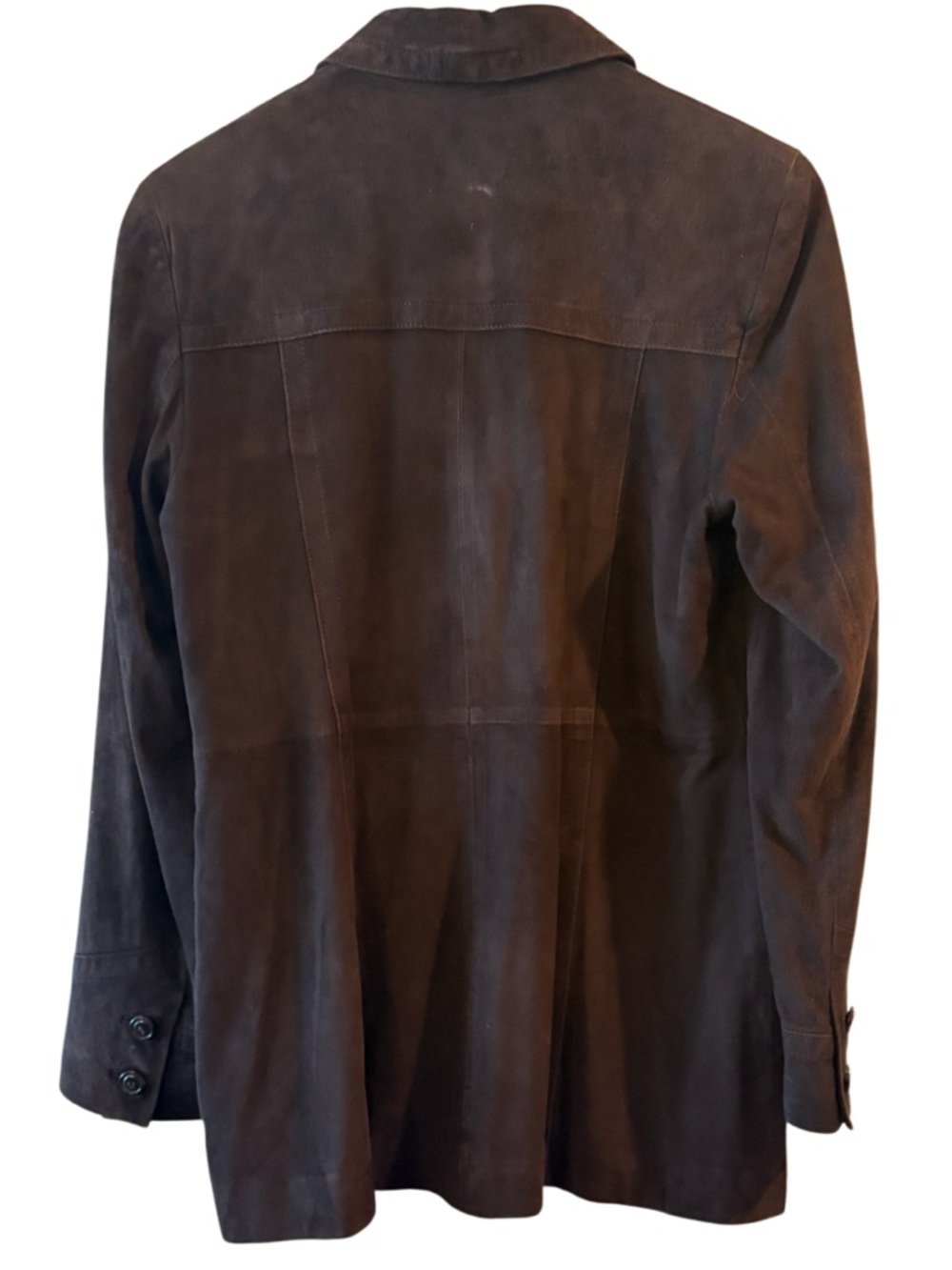 Cole Haan Brown Leather Jacket Blazer Style Size S Button Front Classic - Picture 3 of 16
